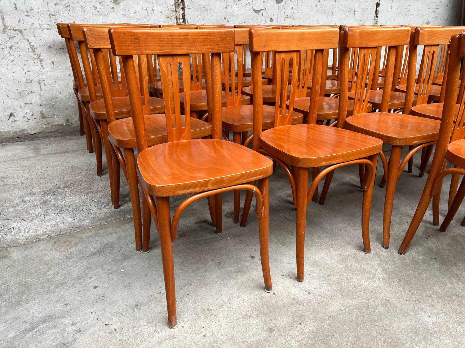 Set of 32 vintage bistro chairs