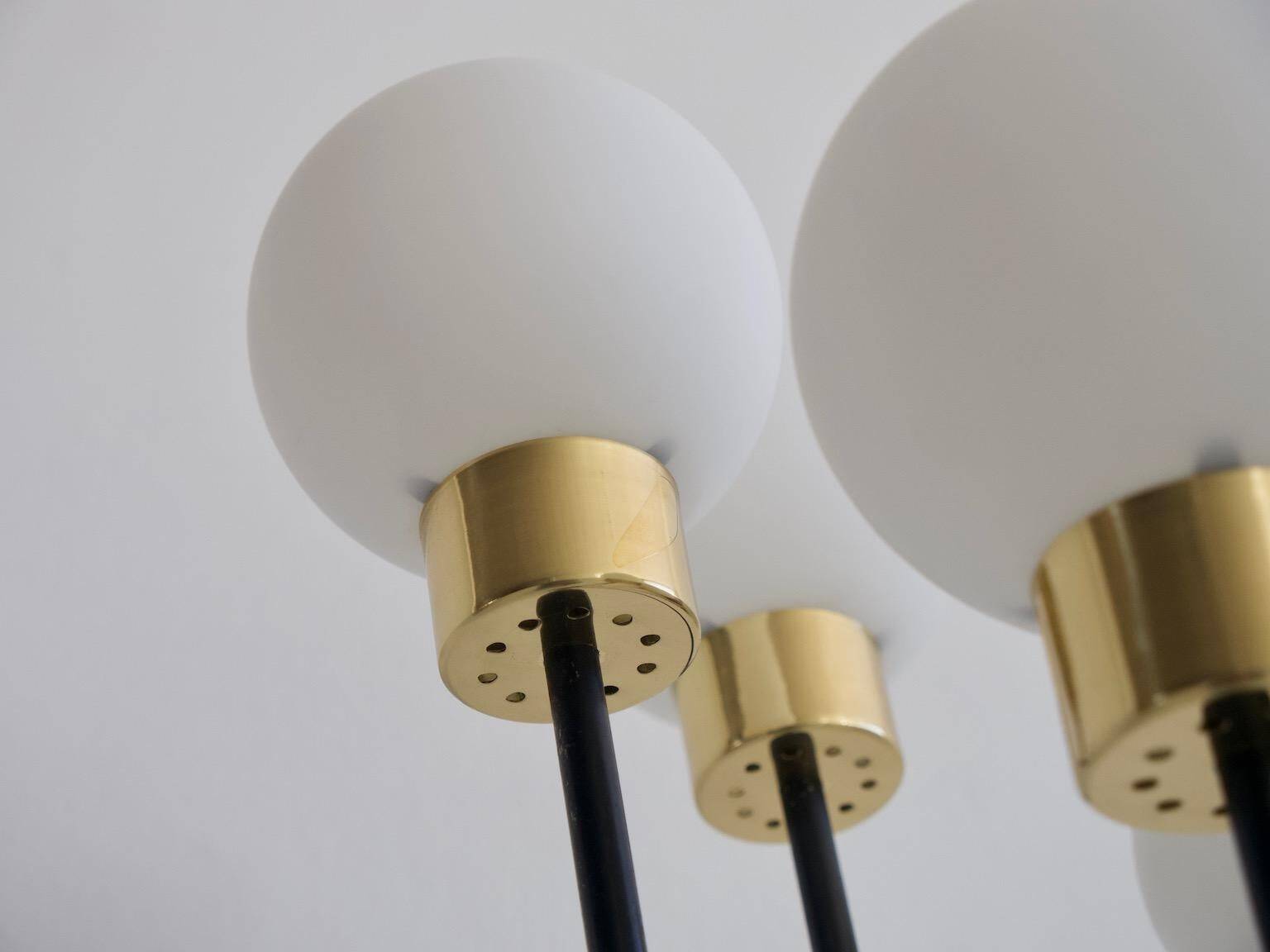 Five-globe opaline glass floor lamp by Arlus