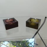 Two vintage glass ashtrays
