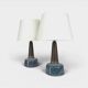 Pair of large blue table lamps Søholm Einar Johansen Denmark 1960s