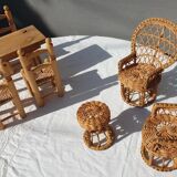 Lot 8 miniature vintage toys tables and seats