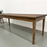 Farmhouse table with spindle legs in solid beech and ash