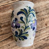 Signed enamel slip vase