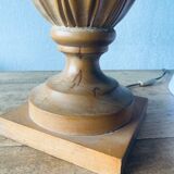 Large carved wooden lamp