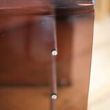 Table basse années 70 en plexiglass fumé
