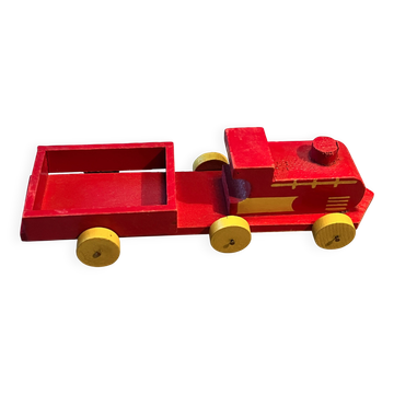 Locomotive et son tender en bois, jouet ancien