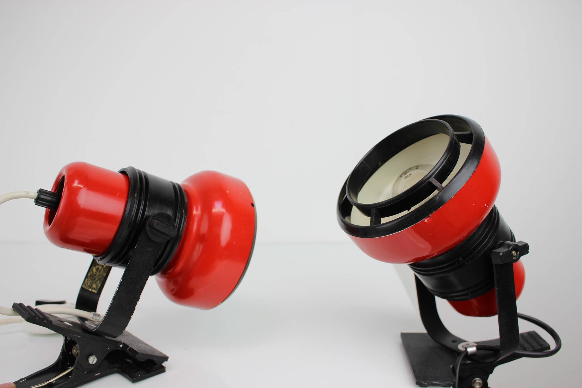 Set of Two Mid-Century Wall or Table Lamps by Elektrofem, Hungary, 1970s
