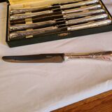 Box of 10 silver metal knives Cristofle