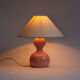Pink lacquered turned wooden lamp base 70s