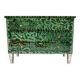 Mid-Century Modern Style Green-Malachite Colored Glass Italian Chest of Drawers