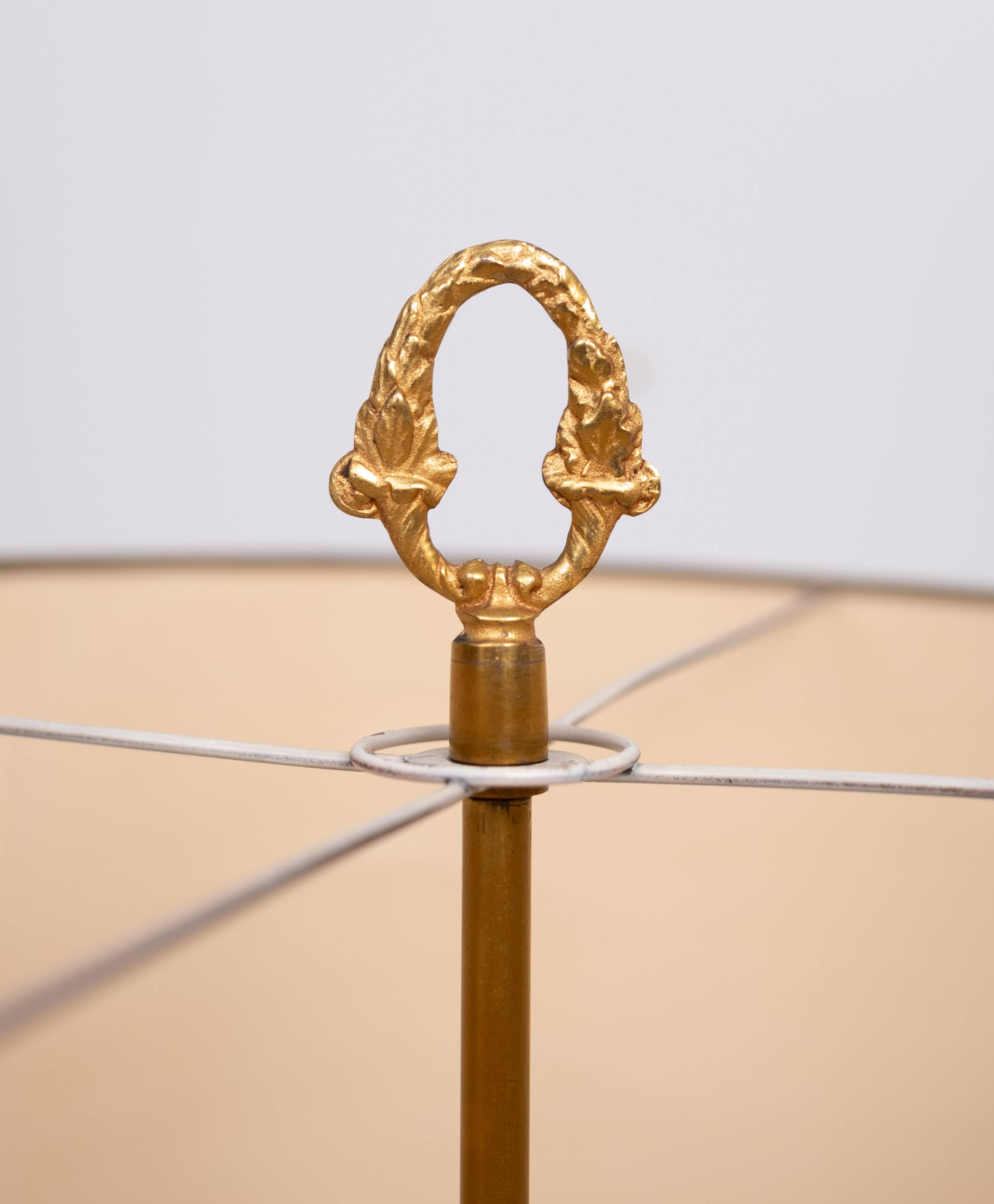 Lampadaire Empire en bronze doré, France, années 1950