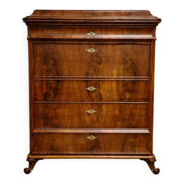 Secretary / scriban from the Biedermeier period in flame mahogany – 19th century