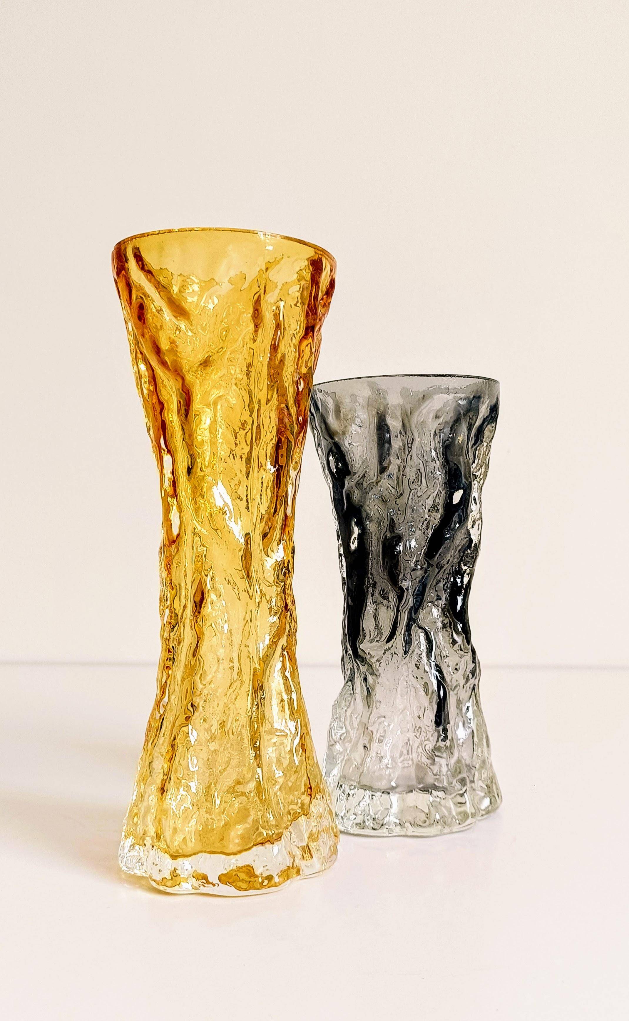 1970s Brutalist Art Glass Vases by Kurt Wokan, Handmade in Germany