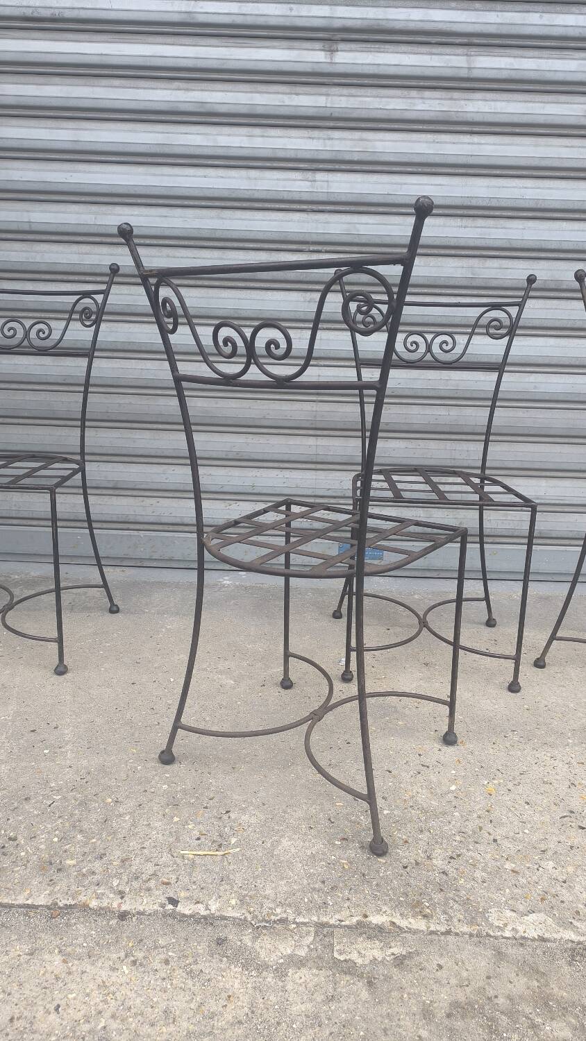 Set of four wrought iron chairs 1960