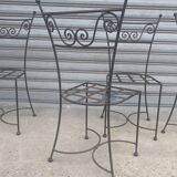 Set of four wrought iron chairs 1960