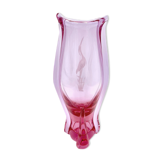 Pink Vase, M. Klinger Zelezny Brod, Czechoslovakia, 1960s