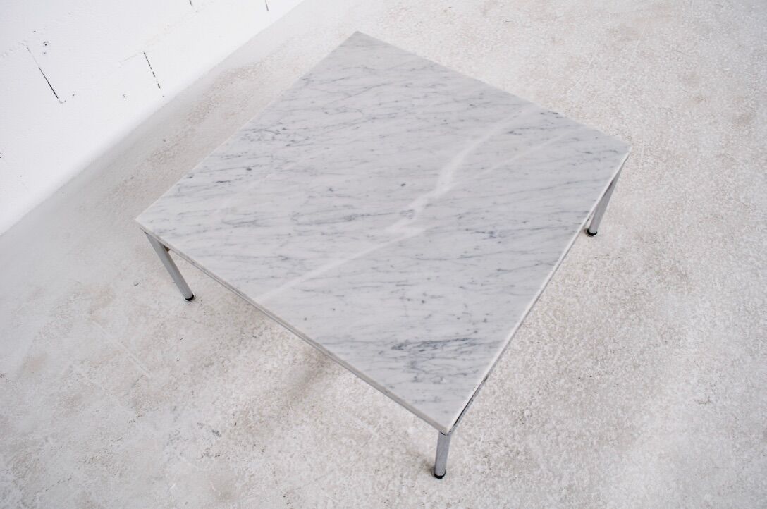 Table basse years 70' marble and chromium acier