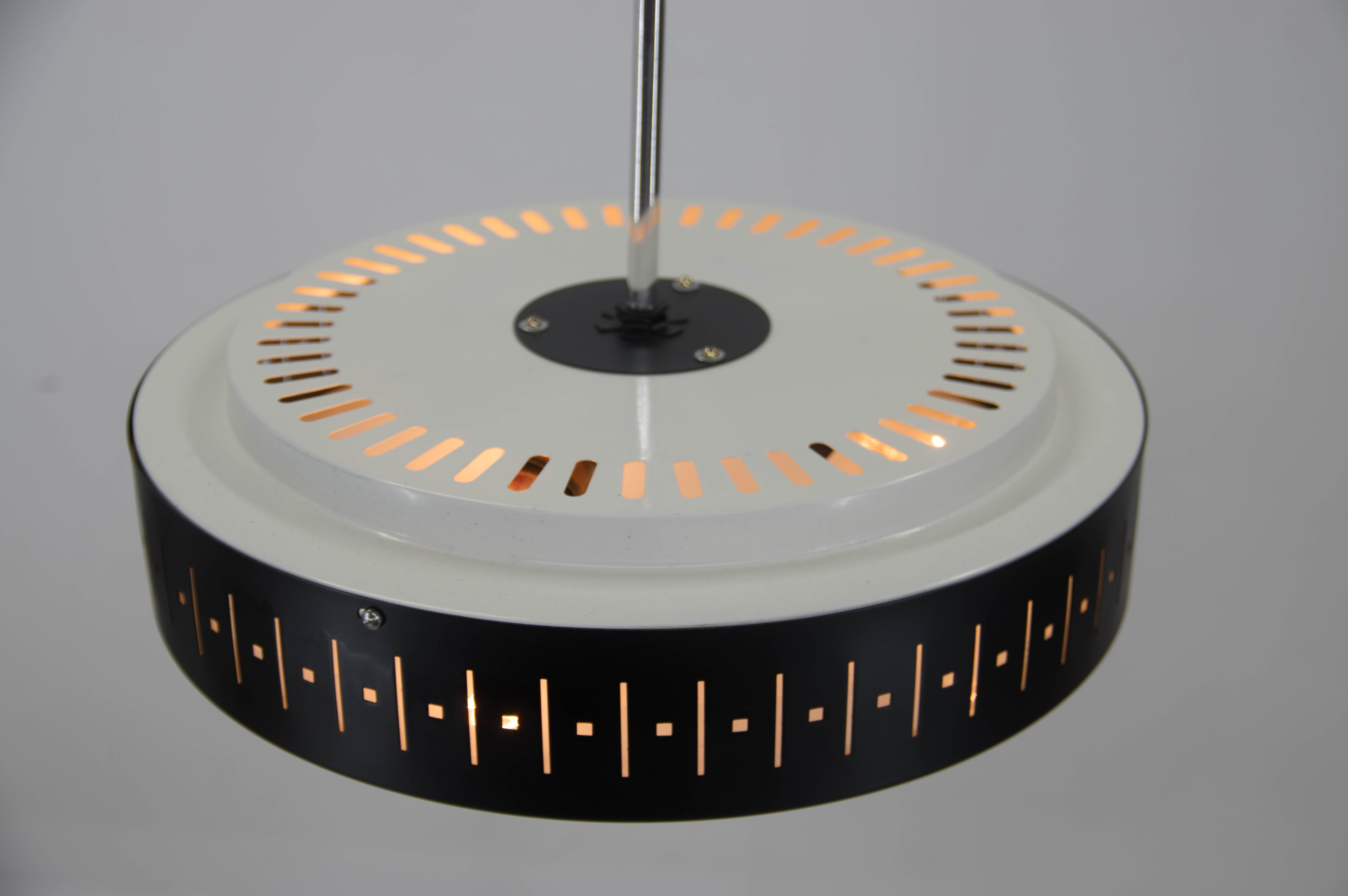 Mid-century black and white chandelier, 1960