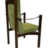 Vintage armchair solid wenge design 60s leather armrests design