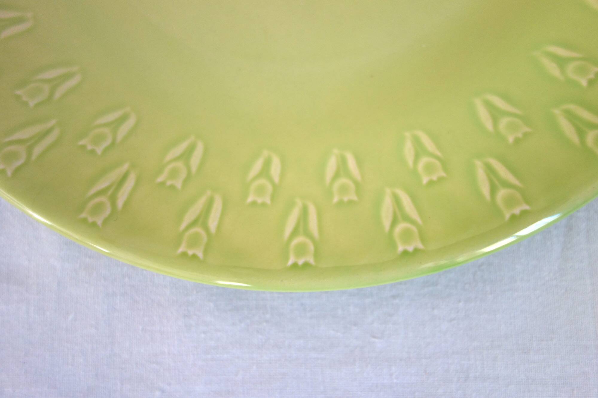 6 antique dinner plates and serving dish Ceramiche, Italy