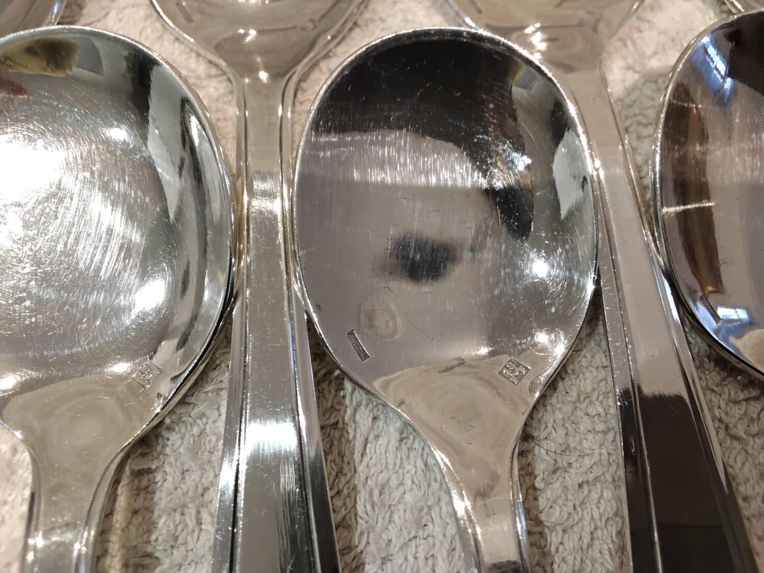 12 silver-plated ice cream scoops, goldsmith Frionnet, art deco style