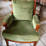 Fauteuil « Bergère » vert