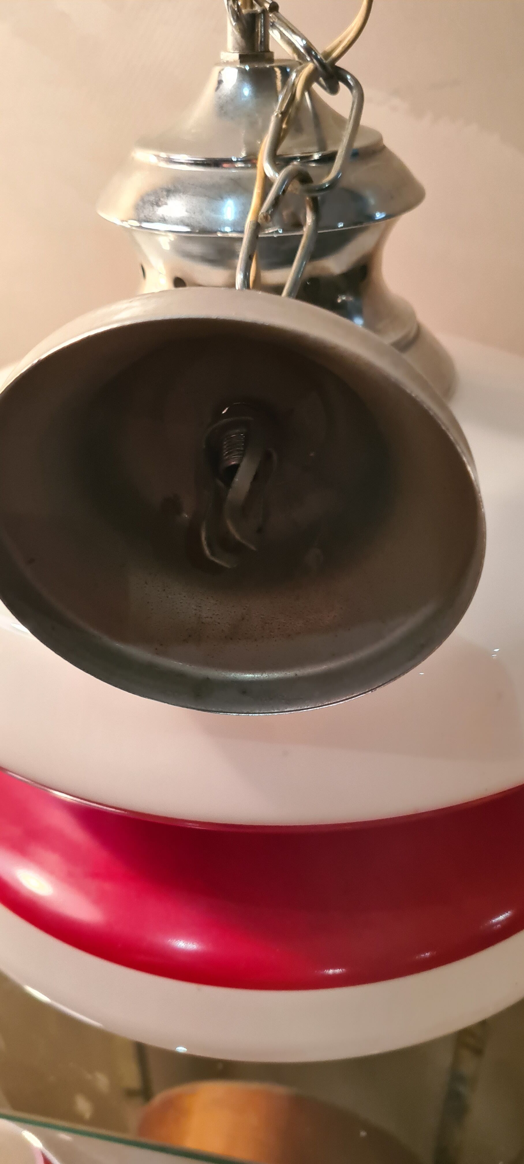 Pendant lamp 1960 to 70 in opaline 2 colors, 30x40