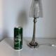 Art Deco table lamp from the 1920s–1930s — Tree trunk base in nickel metal