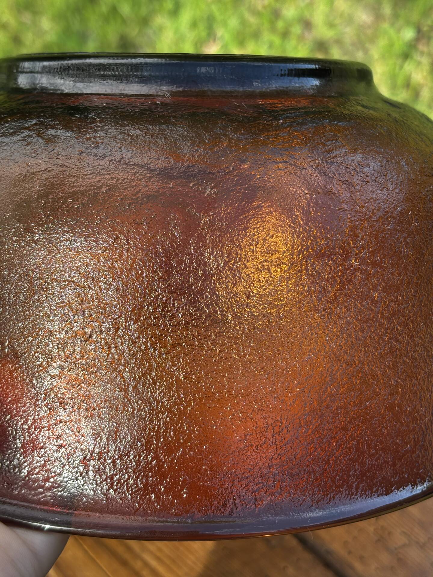 Vintage saladier en verre ambré texturé marron Arcoroc Sierra