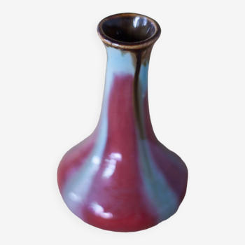 Vase céramique vernissé, vase poterie Thulin Belgique, petit vase, vase vintage, collection