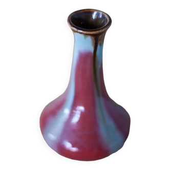 Glazed ceramic vase, Thulin Belgium pottery vase, small vase, vintage vase, collection