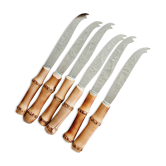 6 bamboo cheese knives