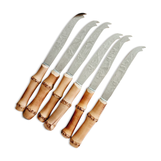 6 bamboo cheese knives