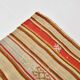Cream Blue Striped Pattern Vintage Kilim Rug, 162x267Cm