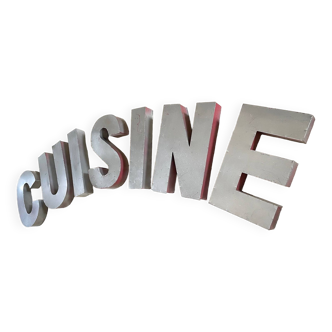 Lot of galva word cuisine sign letters