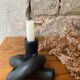 Black ceramic knot candle holder