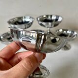 6 vintage 70s stainless steel footed bowls