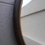Round wooden mirror