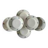 6 antique flat plates in Gien earthenware
