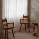 Handcrafted Tripod Armchairs in Oak, by a Danish Cabinetmaker, Folk Art, 1930s