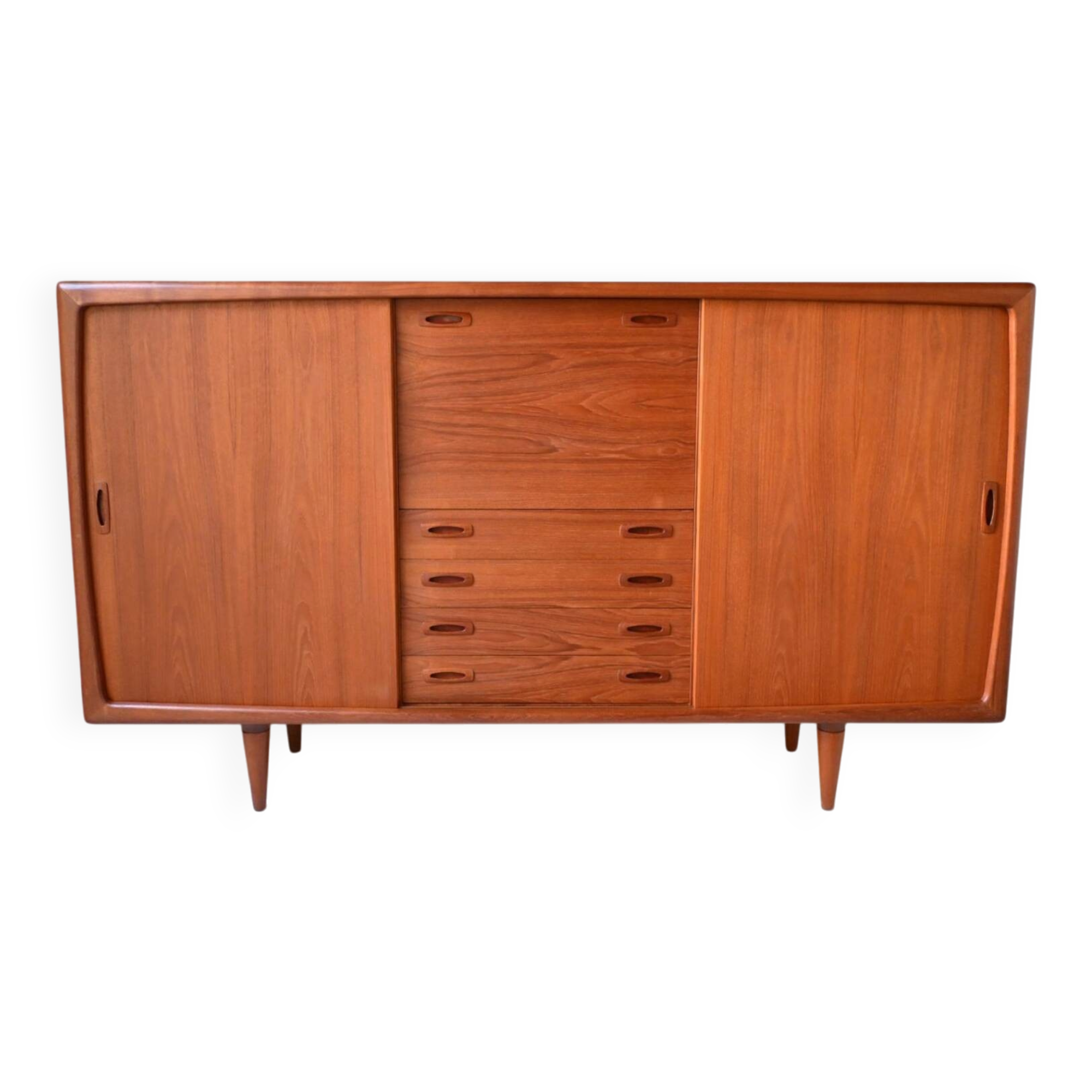 Danish Deaign Highboard by H.P. Hansen in Teak