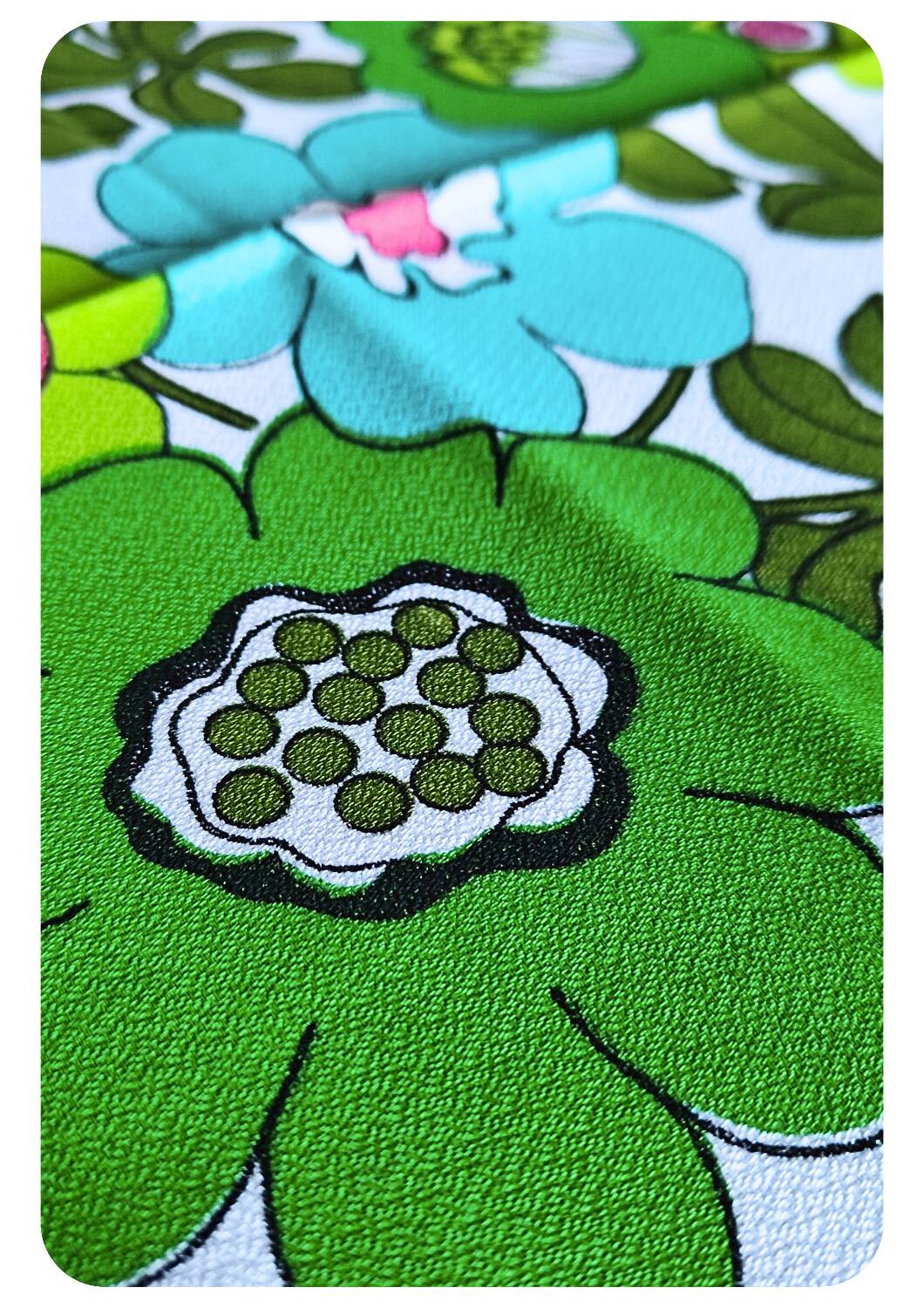 Vintage old stock table cloth floral decor