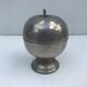 Old silver metal ice bucket Apple vintage