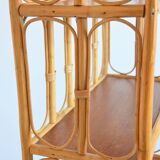 Library / Free-standing shelf in bamboo and rattan 1960s