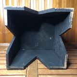 Old stool with vintage carved wood chest