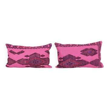 Lot de 2 housses de coussin kilim vintage 36x61 cm