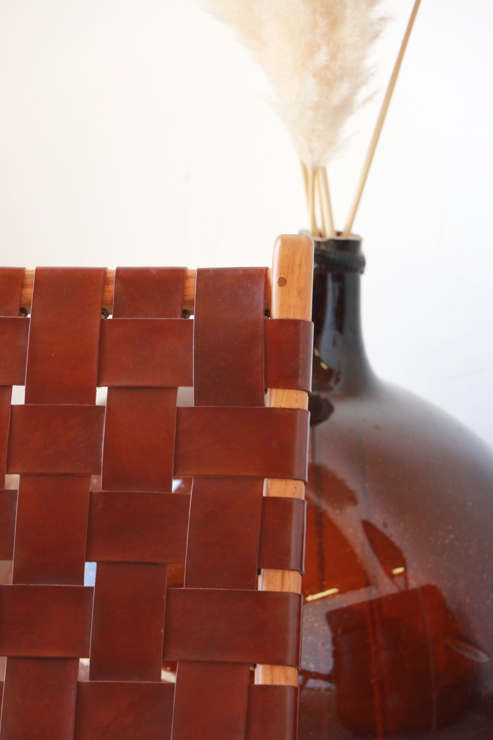 Pair of Teak & Leather heaters - model "Los Angeles" - Olivier de Schrijver