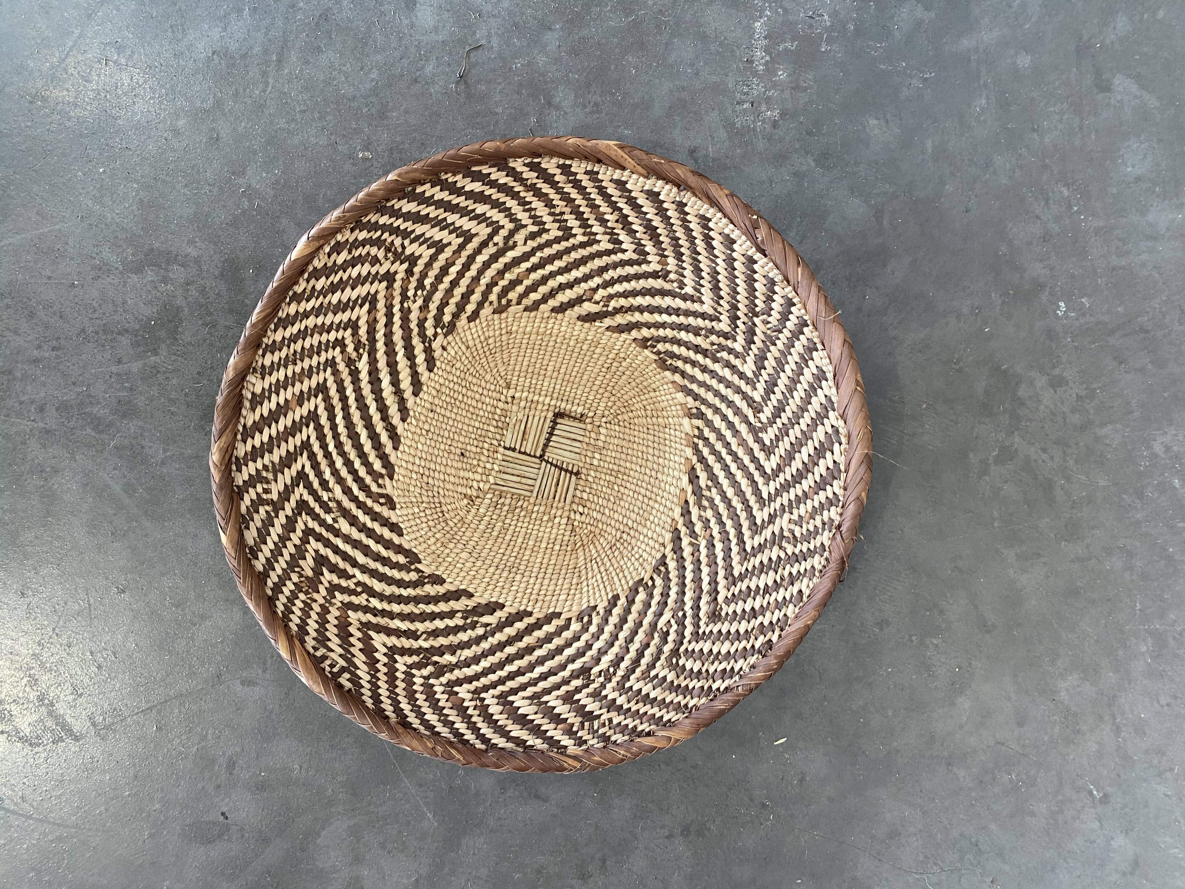 Handmade African Batonga basket in Zimbabwe