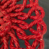 Fruit basket in burgundy basketry slip braided burgundy year 60