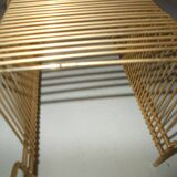 Vintage record rack in gold metal